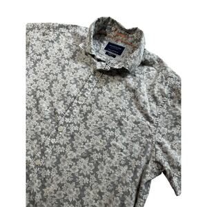 Denim & Flower Ricky Singh Short Sleeve Floral  Medium Slim Button Down